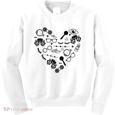 Optometry Symbols Heart Eyeglasses Spectacles Optician Life Kids Sweatshirt