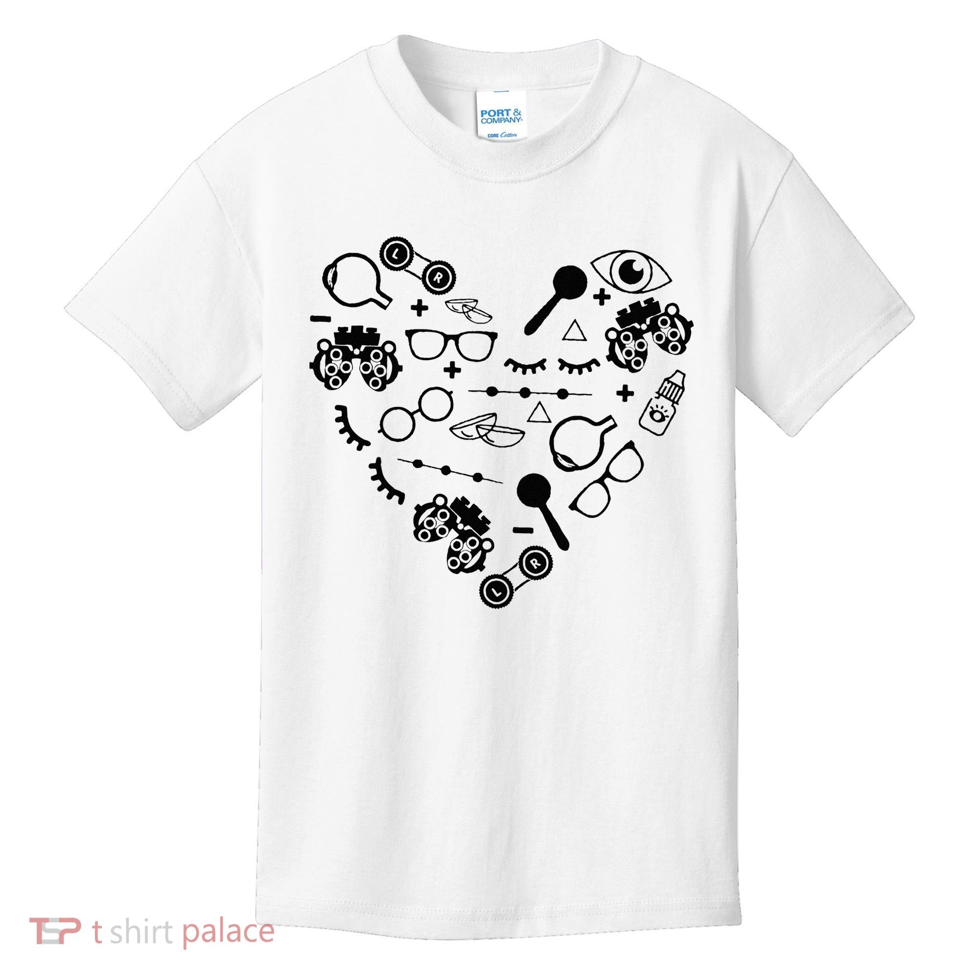 Optometry Symbols Heart Eyeglasses Spectacles Optician Life Kids T-Shirt
