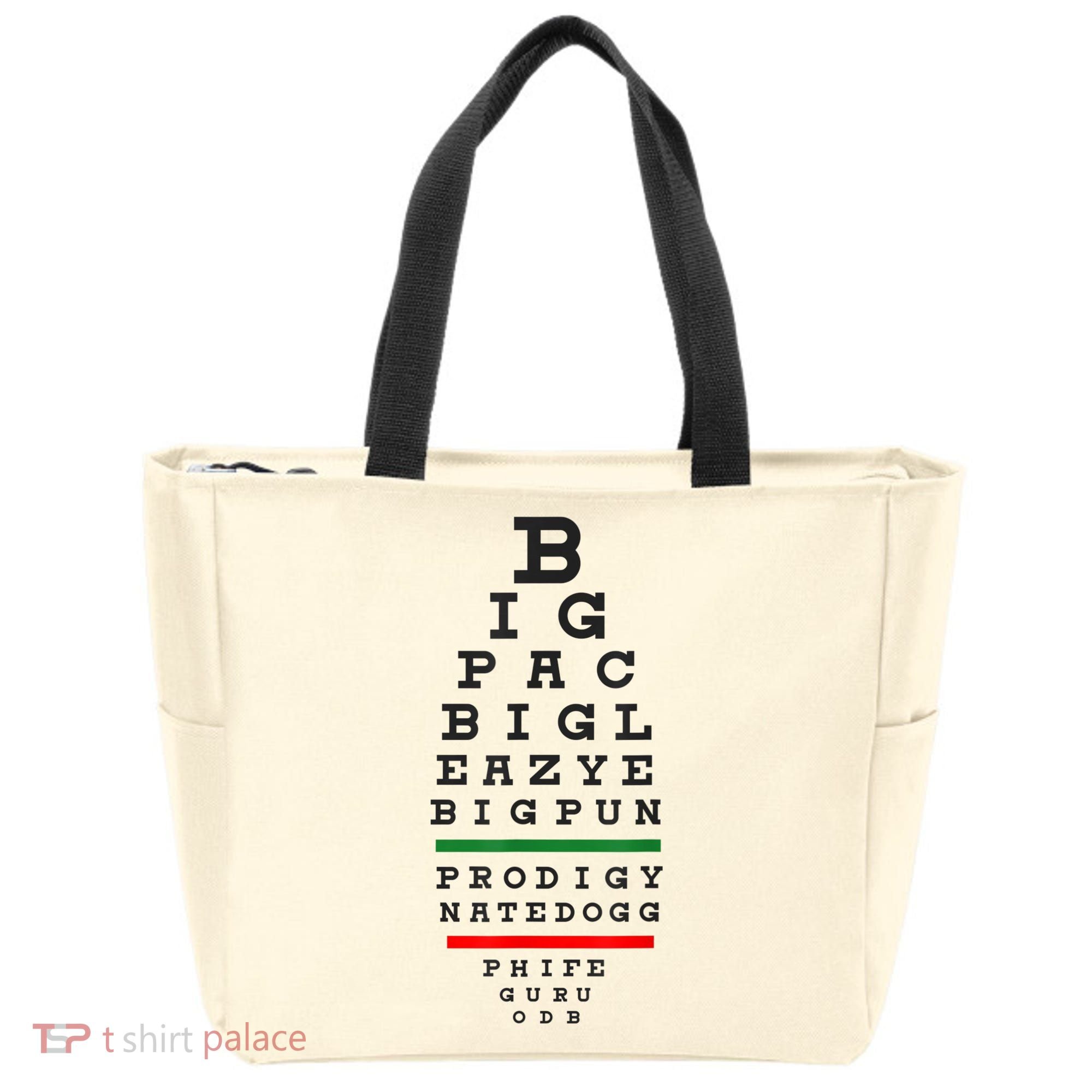 Old School Hip Hop Music Rap Legends Eye Chart 90s HipHop Tote Bag