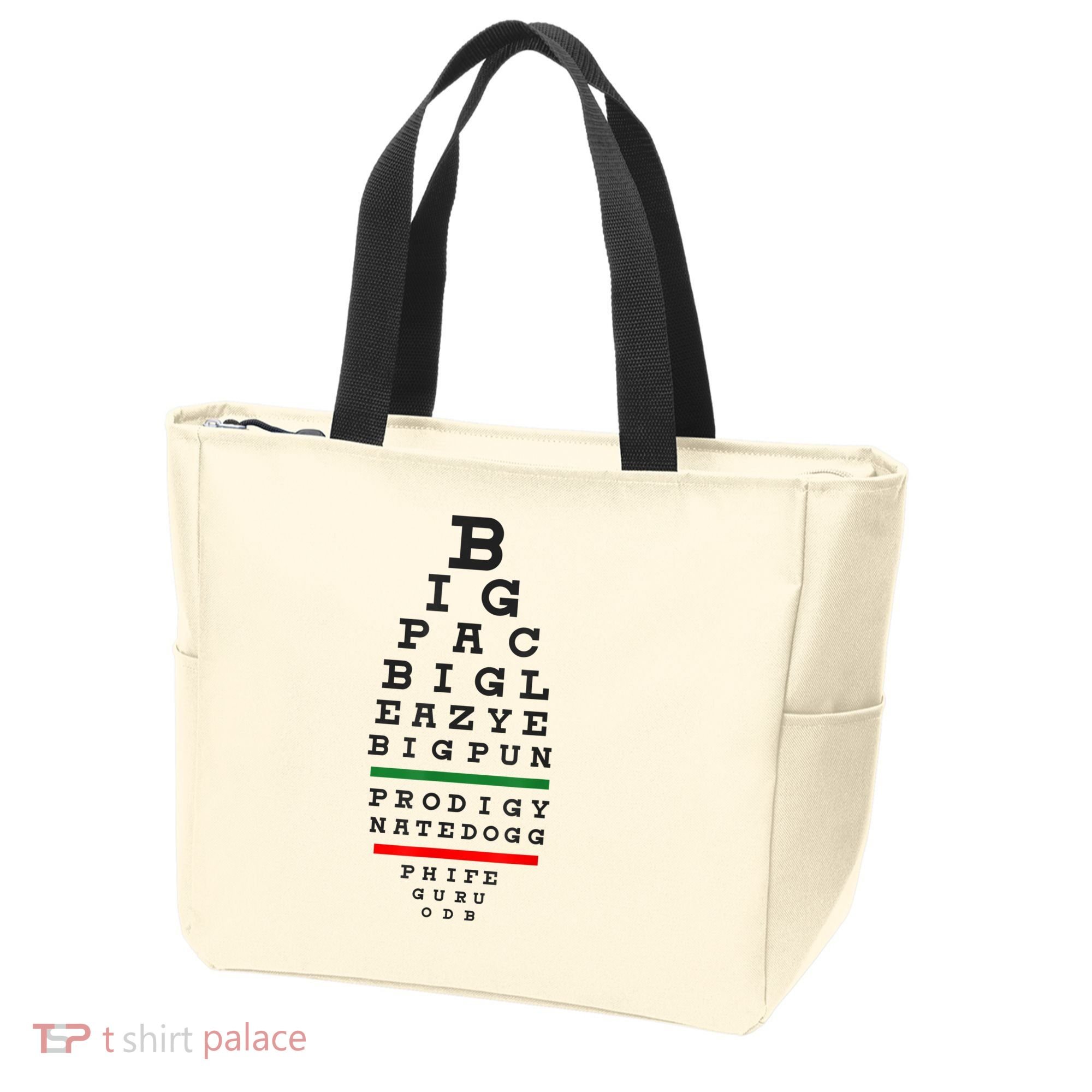 Old School Hip Hop Music Rap Legends Eye Chart 90s HipHop Tote Bag
