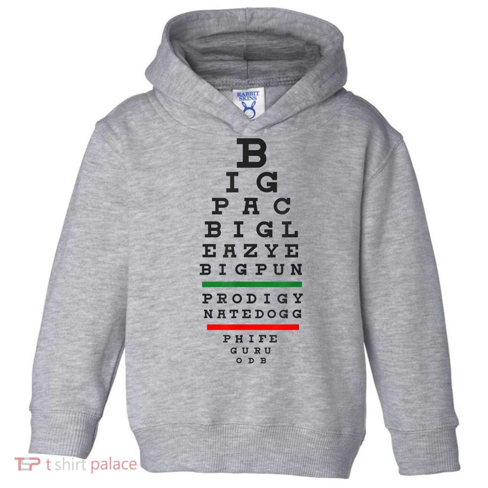 Old School Hip Hop Music Rap Legends Eye Chart 90s HipHop Toddler Hoodie