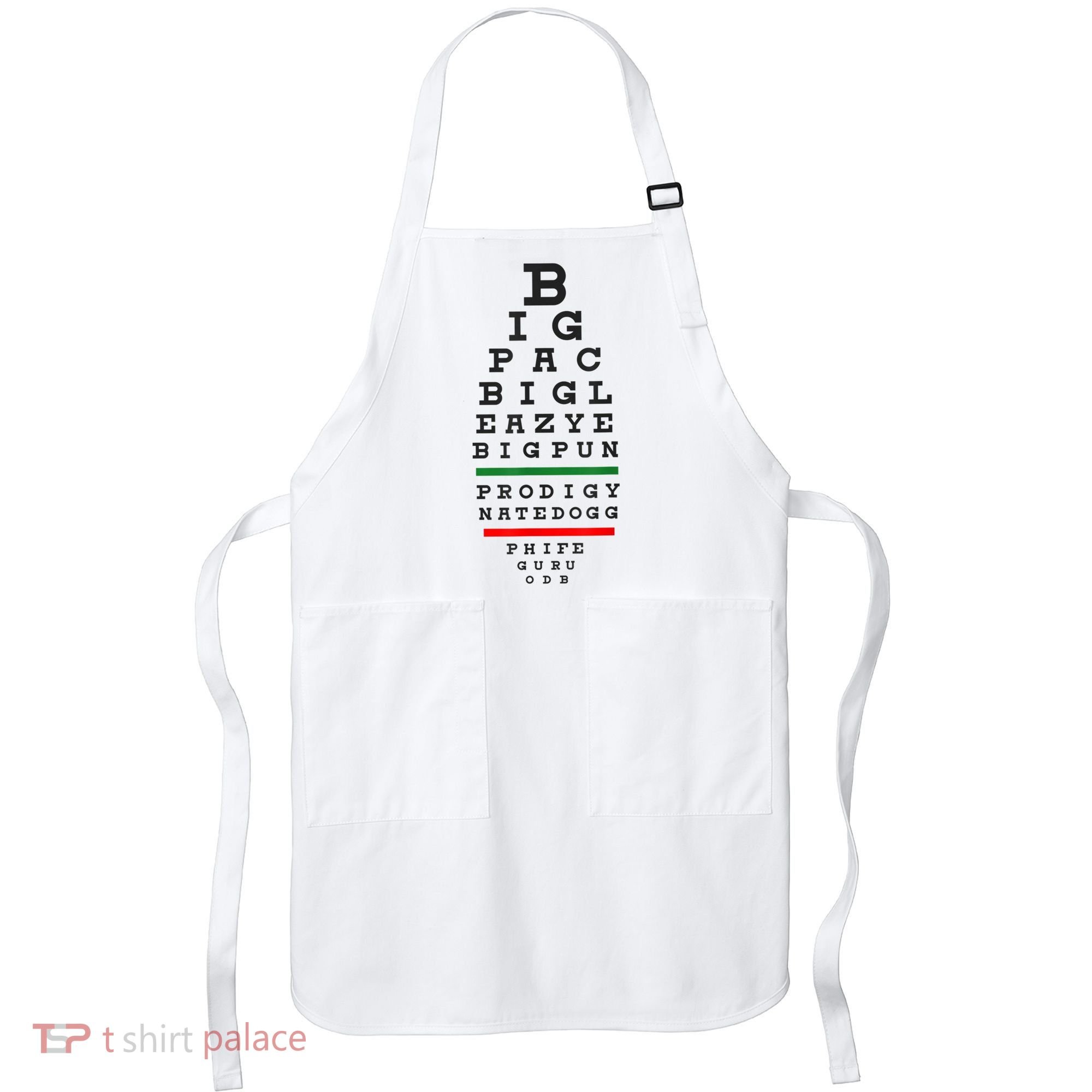 Old School Hip Hop Music Rap Legends Eye Chart 90s HipHop Apron