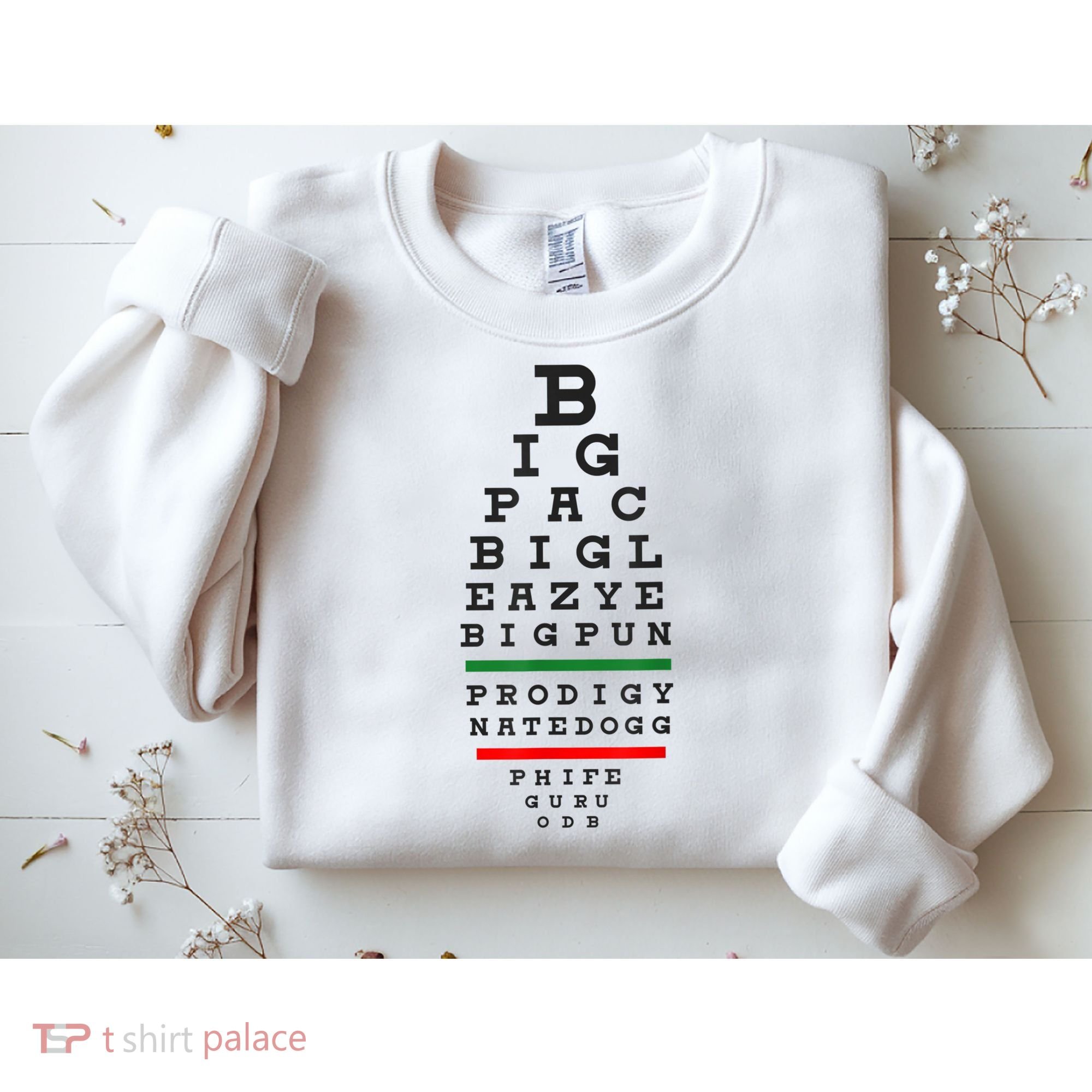 Old School Hip Hop Music Rap Legends Eye Chart 90s HipHop Sweatshirt