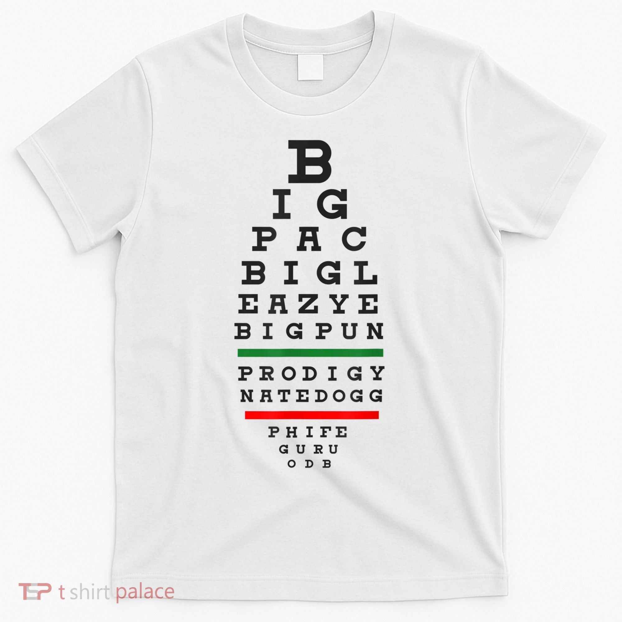 Old School Hip Hop Music Rap Legends Eye Chart 90s HipHop T-Shirt