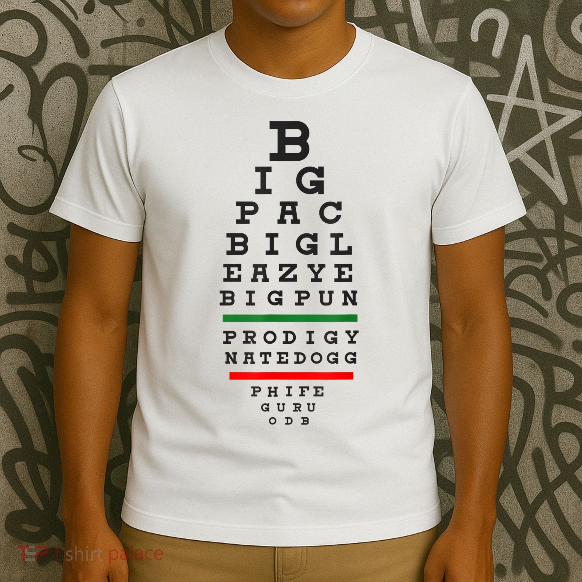 Old School Hip Hop Music Rap Legends Eye Chart 90s HipHop T-Shirt