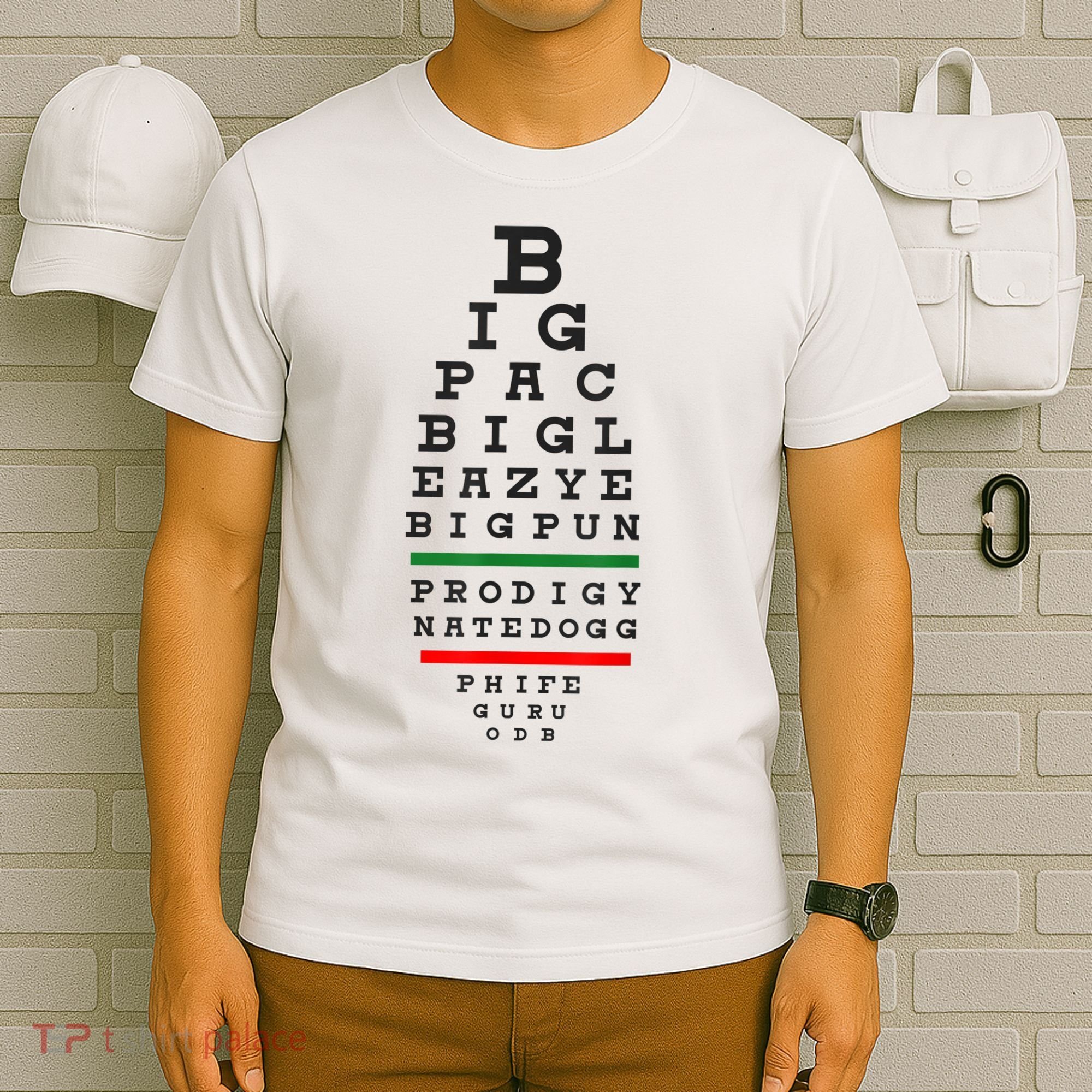 Old School Hip Hop Music Rap Legends Eye Chart 90s HipHop T-Shirt