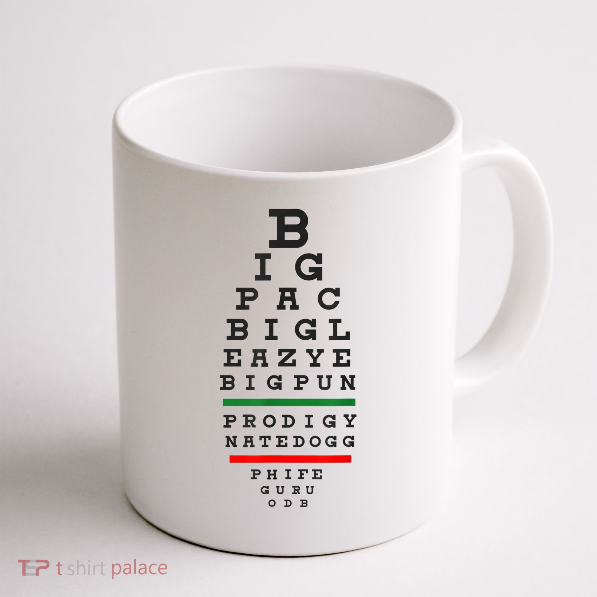 Old School Hip Hop Music Rap Legends Eye Chart 90s HipHop Coffee Mug