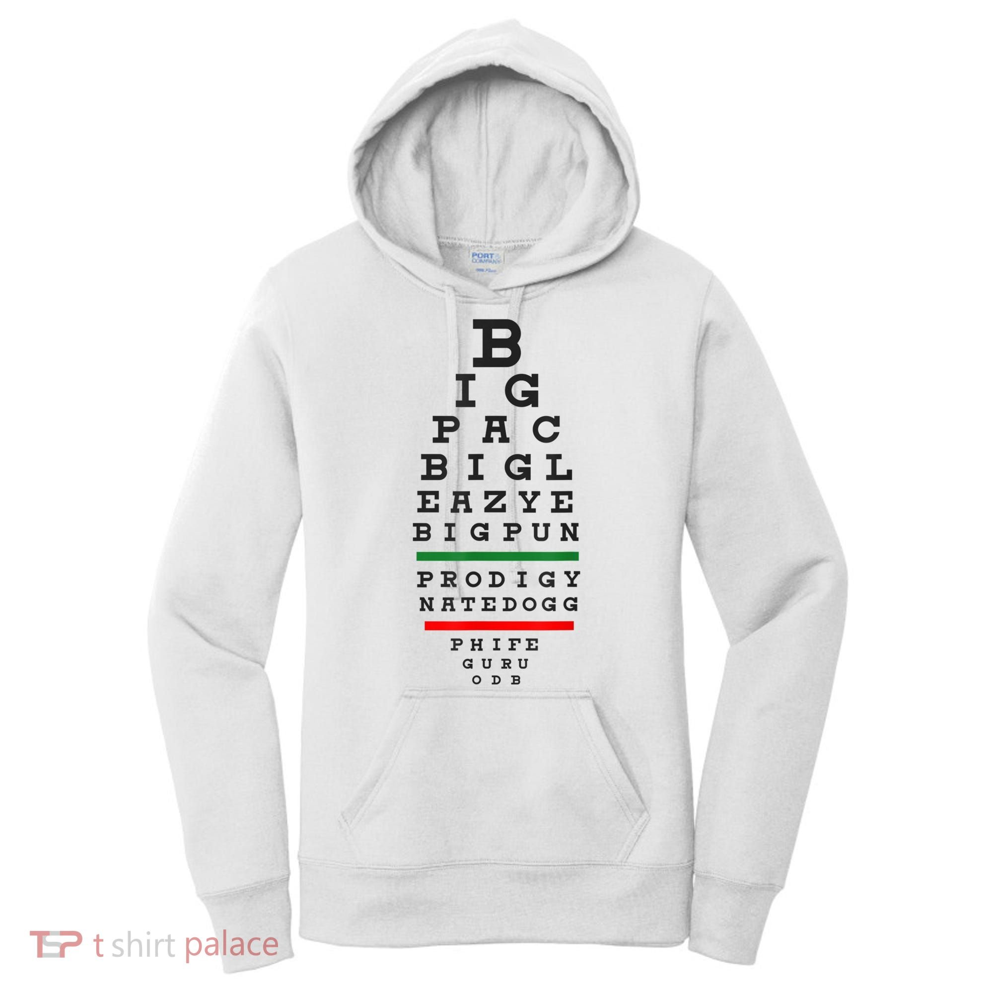 Old School Hip Hop Music Rap Legends Eye Chart 90s HipHop Women's Hoodie
