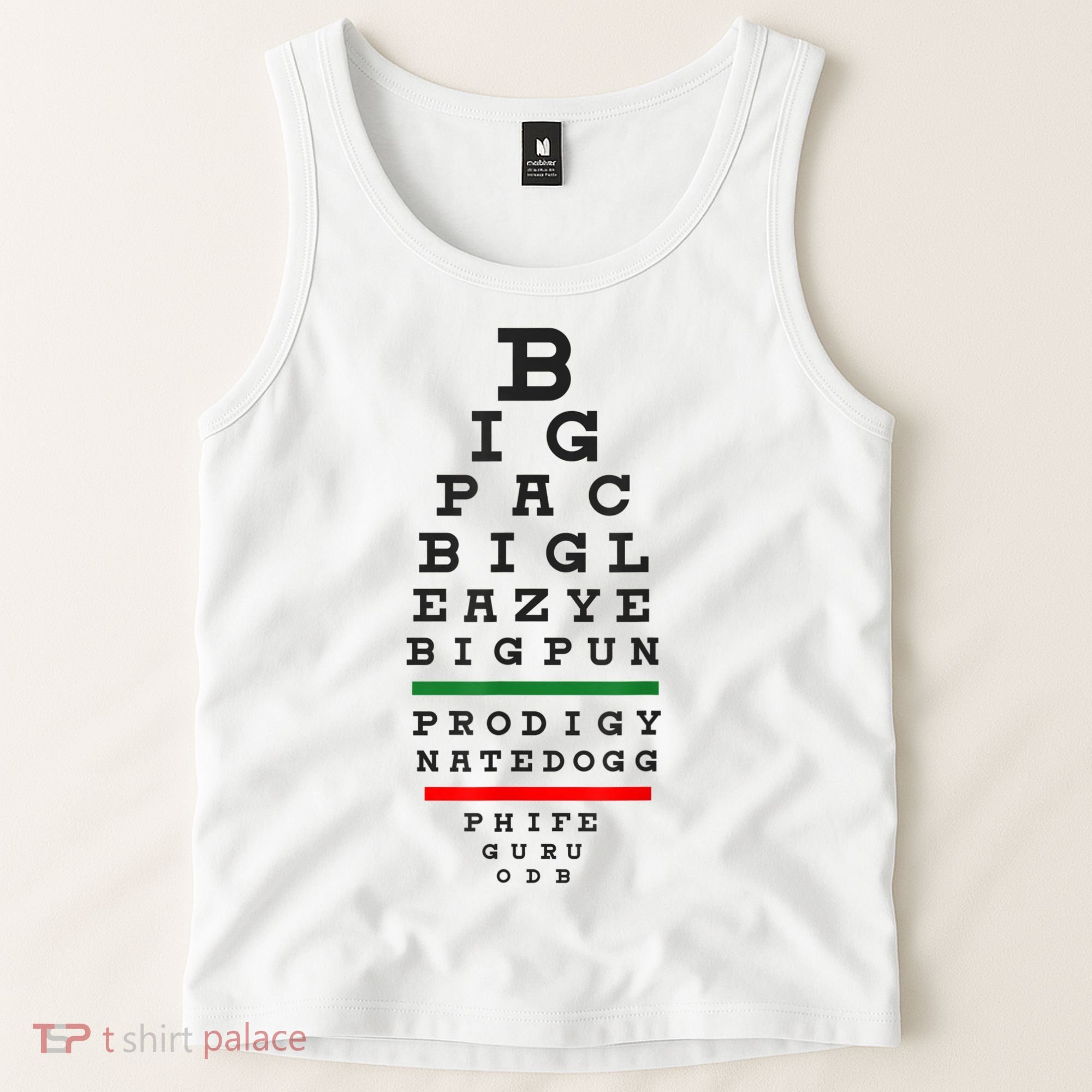 Old School Hip Hop Music Rap Legends Eye Chart 90s HipHop Tank Top