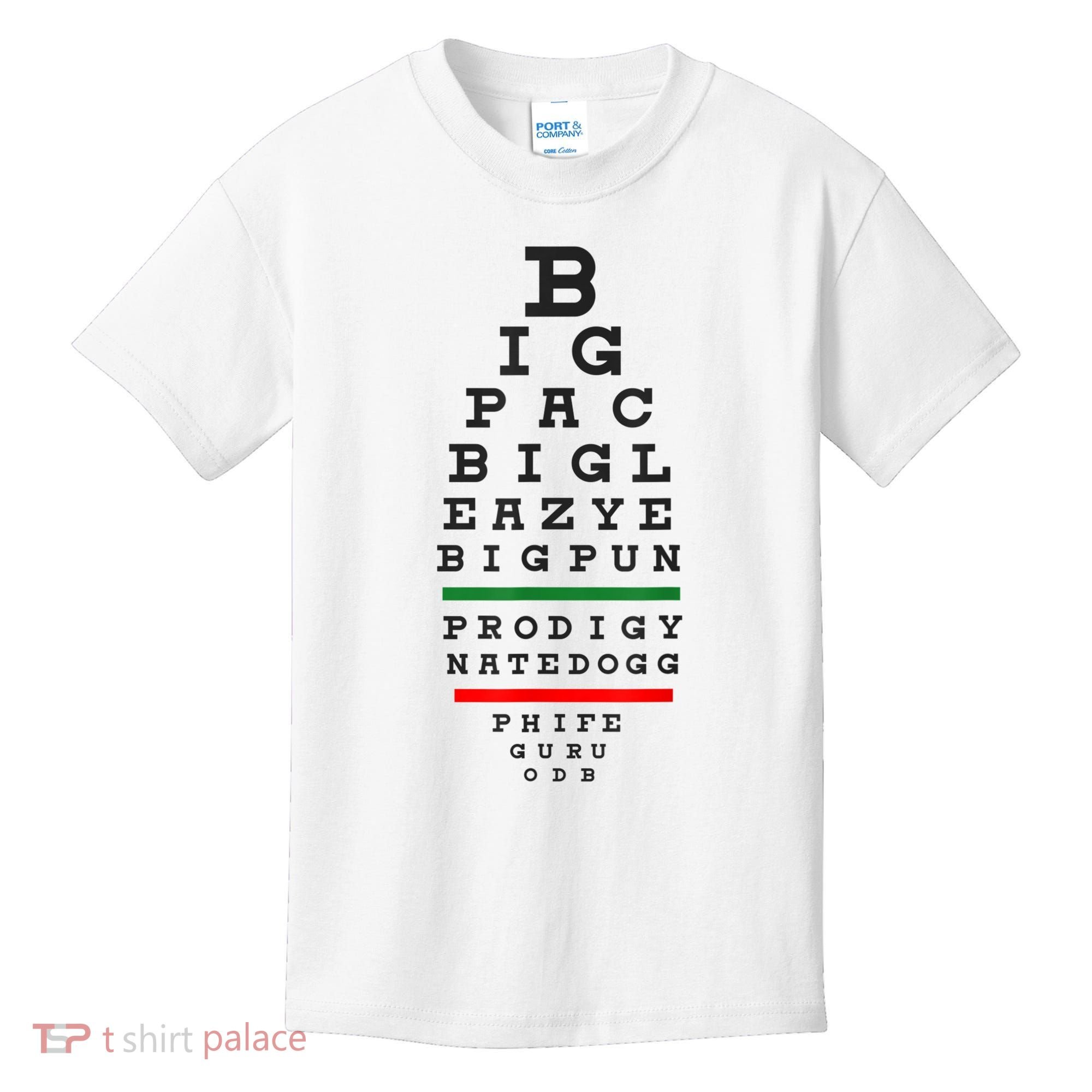 Old School Hip Hop Music Rap Legends Eye Chart 90s HipHop Kids T-Shirt