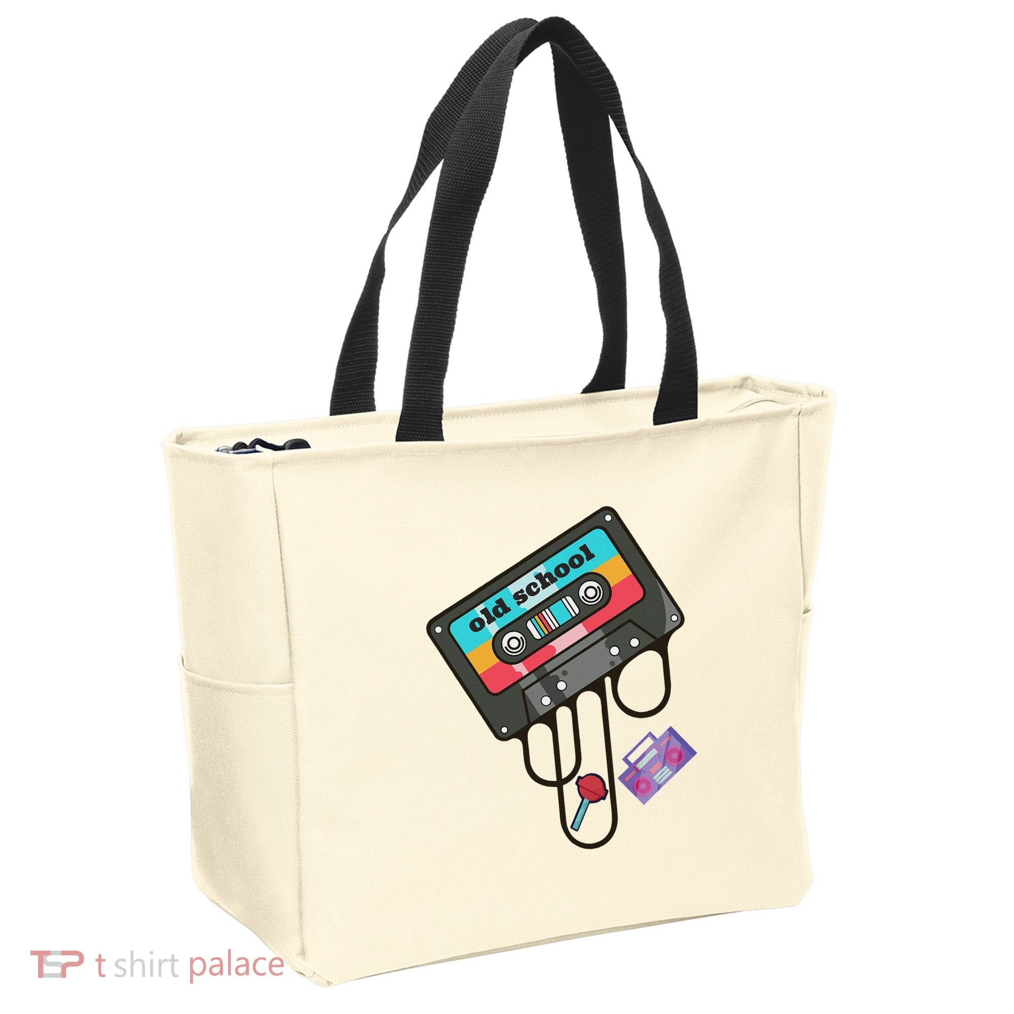 Old School Hip Hop Cassette Tape Retro 80s 90s Rap Mixtape Tote Bag
