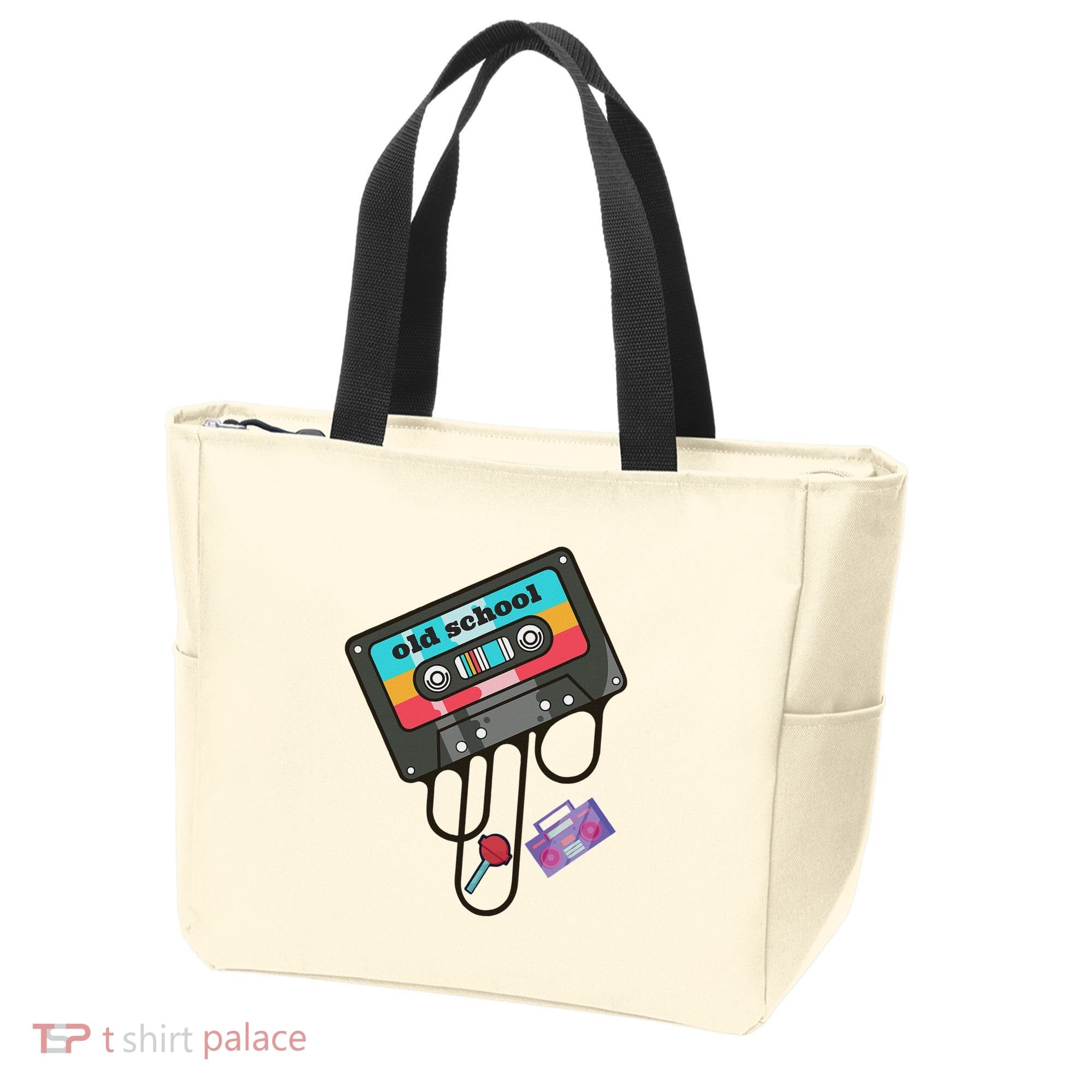 Old School Hip Hop Cassette Tape Retro 80s 90s Rap Mixtape Tote Bag