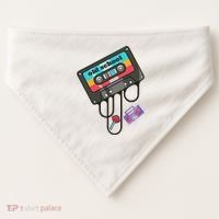 Old School Hip Hop Cassette Tape Retro 80s 90s Rap Mixtape USA-Made Doggie Bandana thumb 0