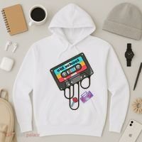 Old School Hip Hop Cassette Tape Retro 80s 90s Rap Mixtape Hoodie thumb 3