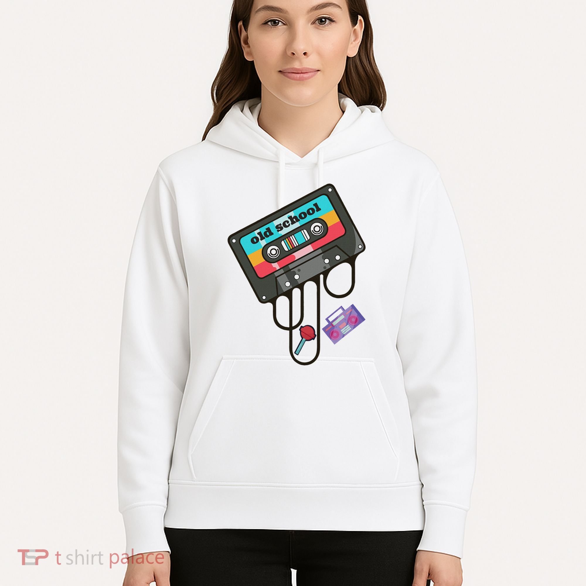 Old School Hip Hop Cassette Tape Retro 80s 90s Rap Mixtape Hoodie