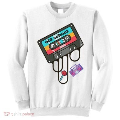 Old School Hip Hop Cassette Tape Retro 80s 90s Rap Mixtape Sweatshirt