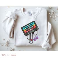 Old School Hip Hop Cassette Tape Retro 80s 90s Rap Mixtape Sweatshirt thumb 2