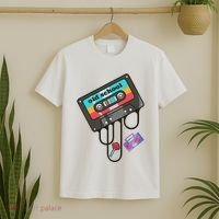 Old School Hip Hop Cassette Tape Retro 80s 90s Rap Mixtape T-Shirt thumb 2