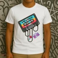 Old School Hip Hop Cassette Tape Retro 80s 90s Rap Mixtape T-Shirt thumb 3
