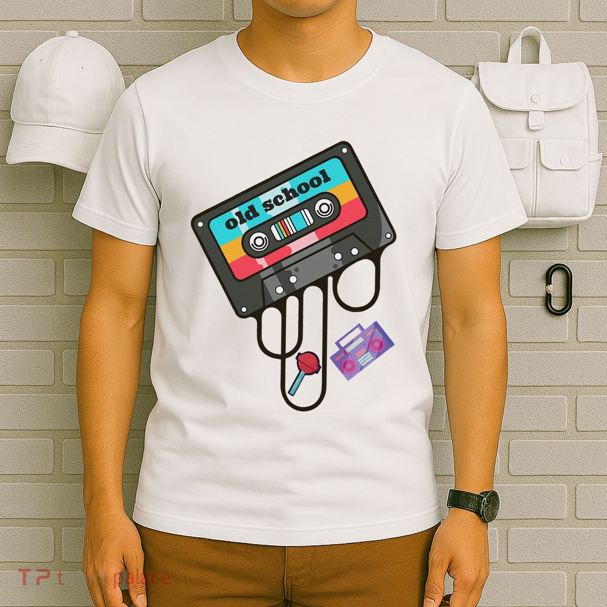 Old School Hip Hop Cassette Tape Retro 80s 90s Rap Mixtape T-Shirt