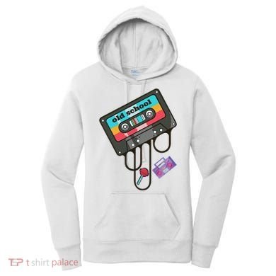 Old School Hip Hop Cassette Tape Retro 80s 90s Rap Mixtape Women's Hoodie