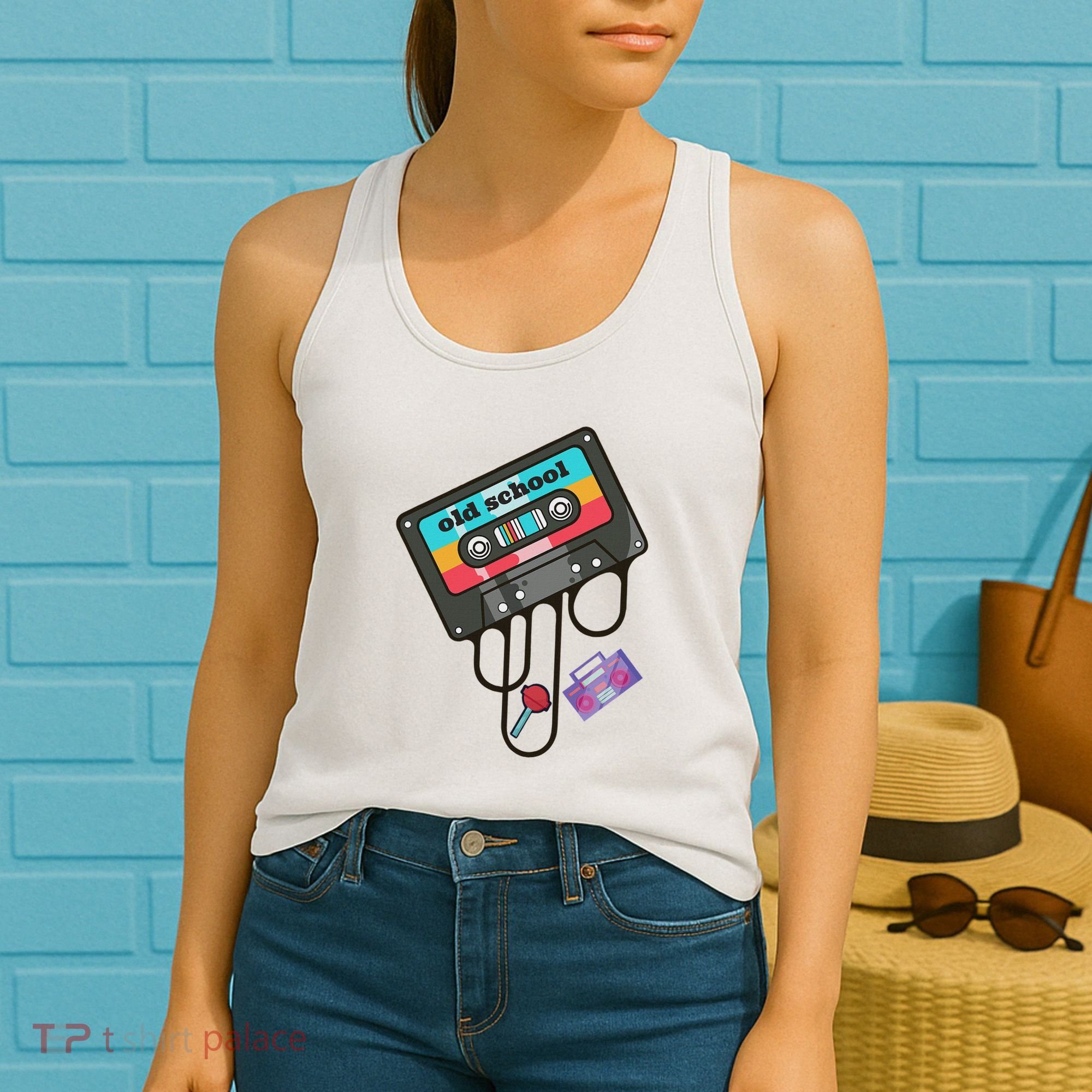 Old School Hip Hop Cassette Tape Retro 80s 90s Rap Mixtape Women's Tank Top