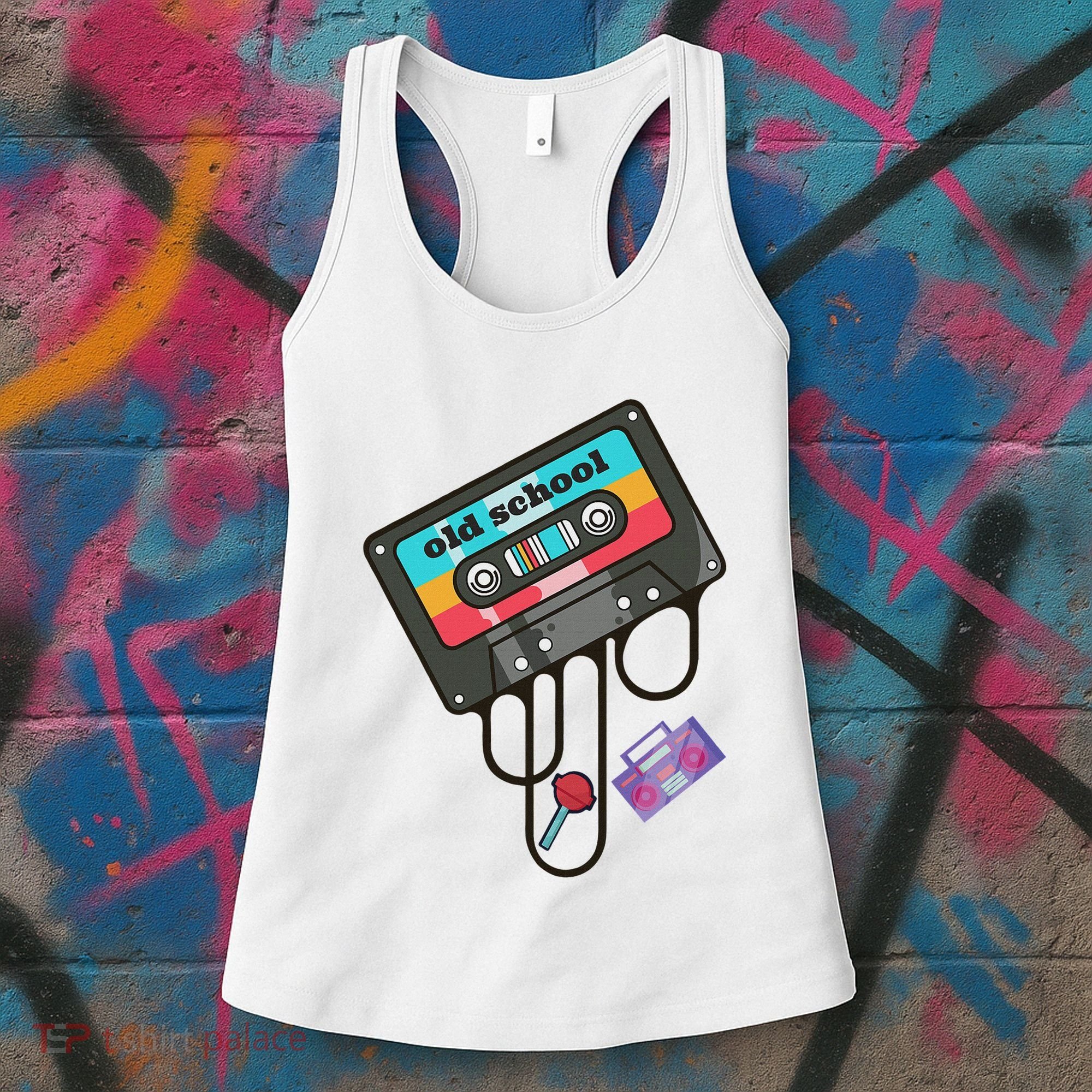 Old School Hip Hop Cassette Tape Retro 80s 90s Rap Mixtape Women's Tank Top