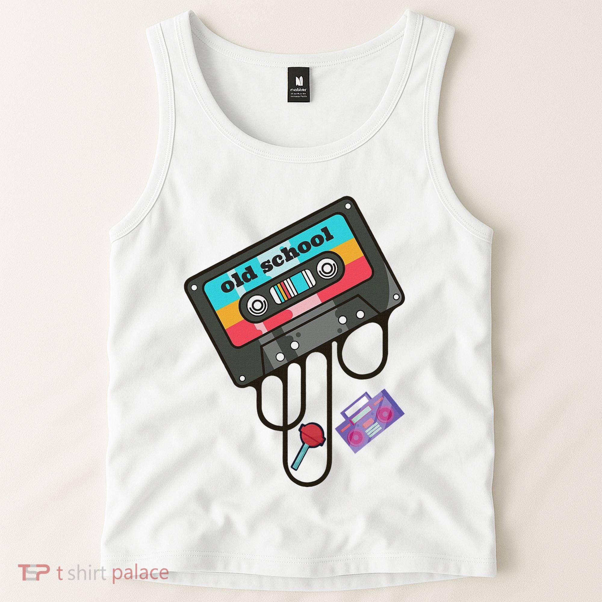 Old School Hip Hop Cassette Tape Retro 80s 90s Rap Mixtape Tank Top