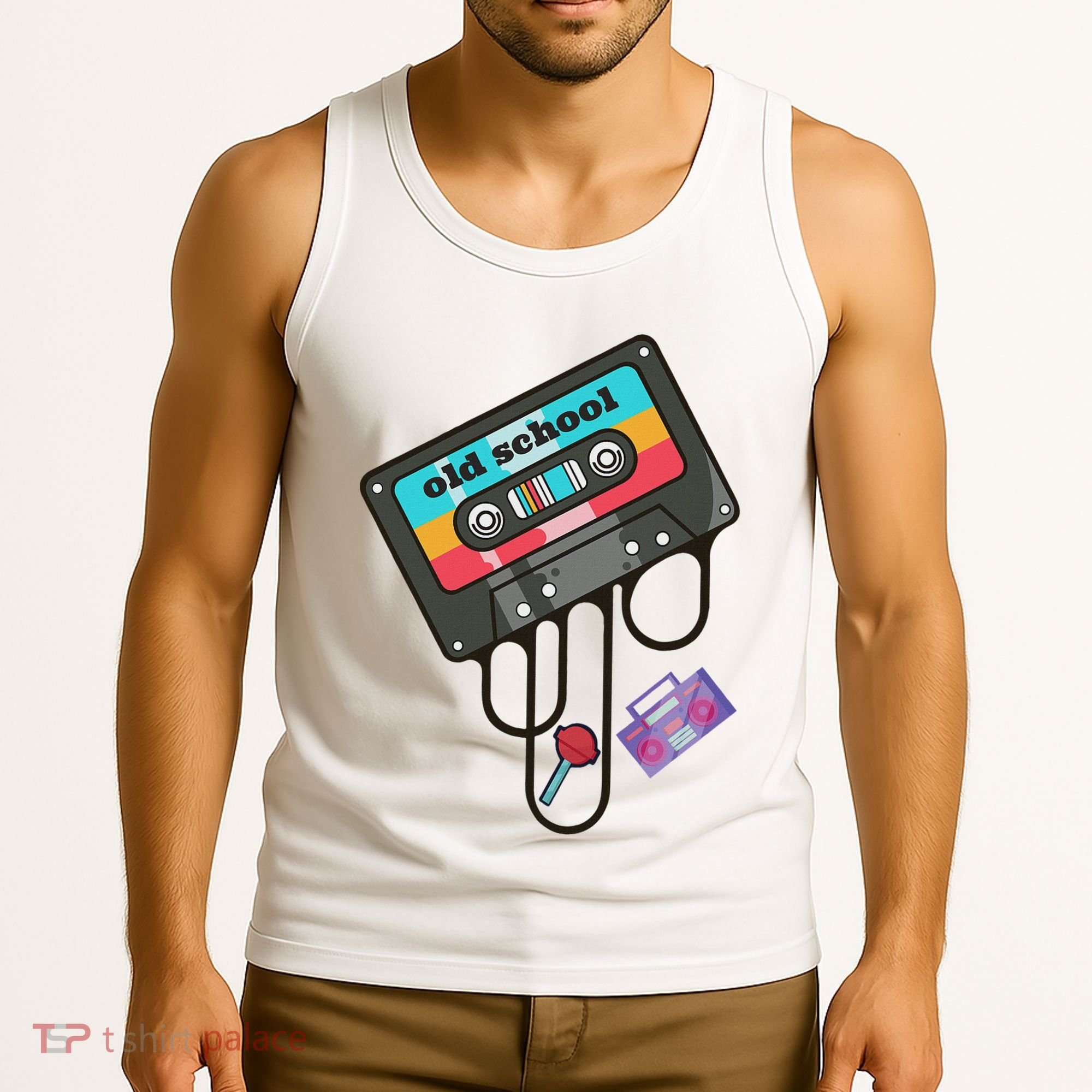 Old School Hip Hop Cassette Tape Retro 80s 90s Rap Mixtape Tank Top
