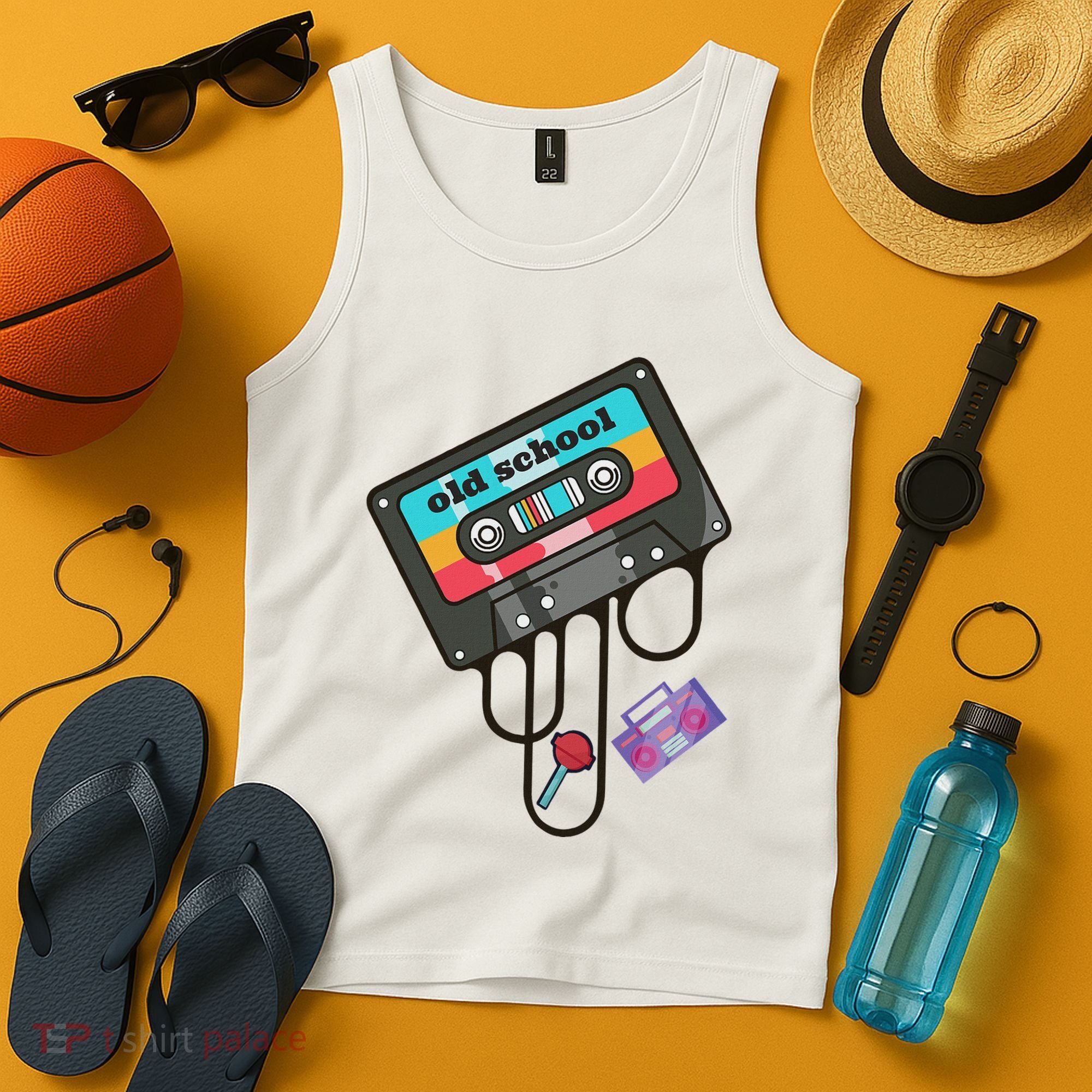 Old School Hip Hop Cassette Tape Retro 80s 90s Rap Mixtape Tank Top