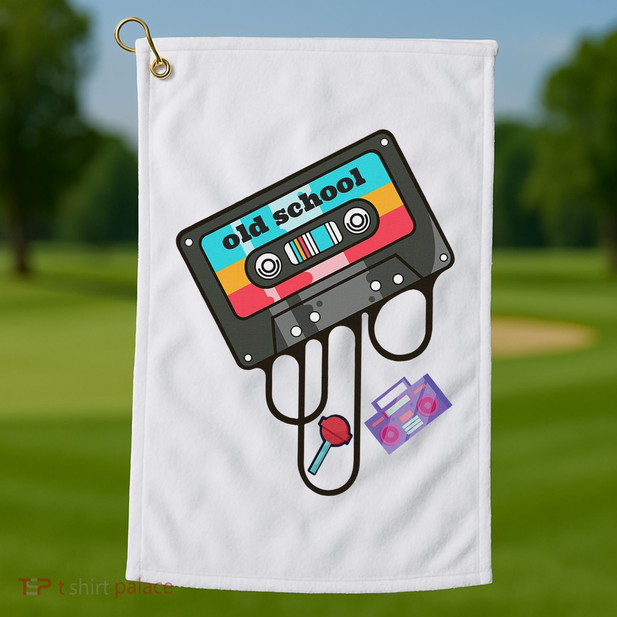 Old School Hip Hop Cassette Tape Retro 80s 90s Rap Mixtape Golf Towel