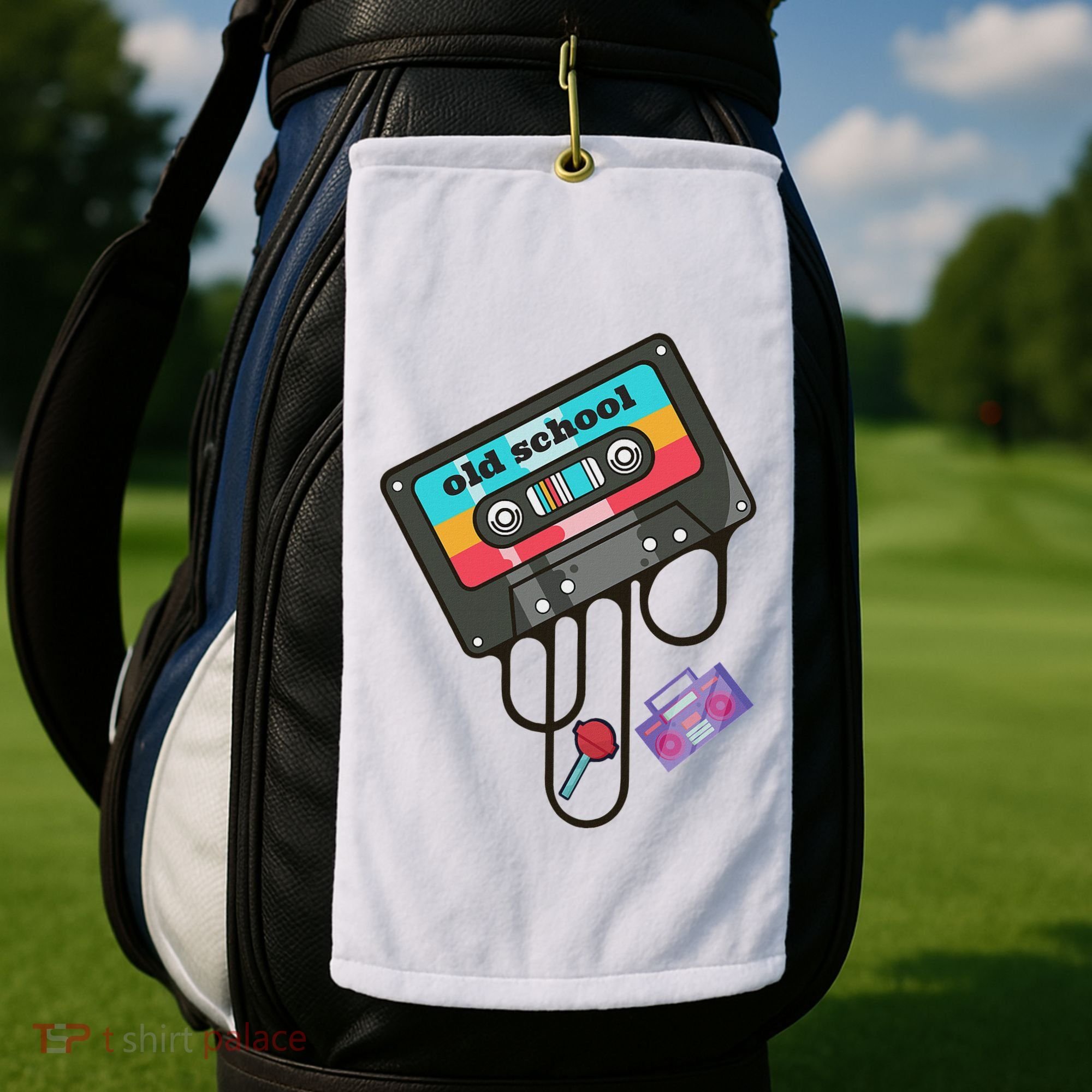 Old School Hip Hop Cassette Tape Retro 80s 90s Rap Mixtape Golf Towel