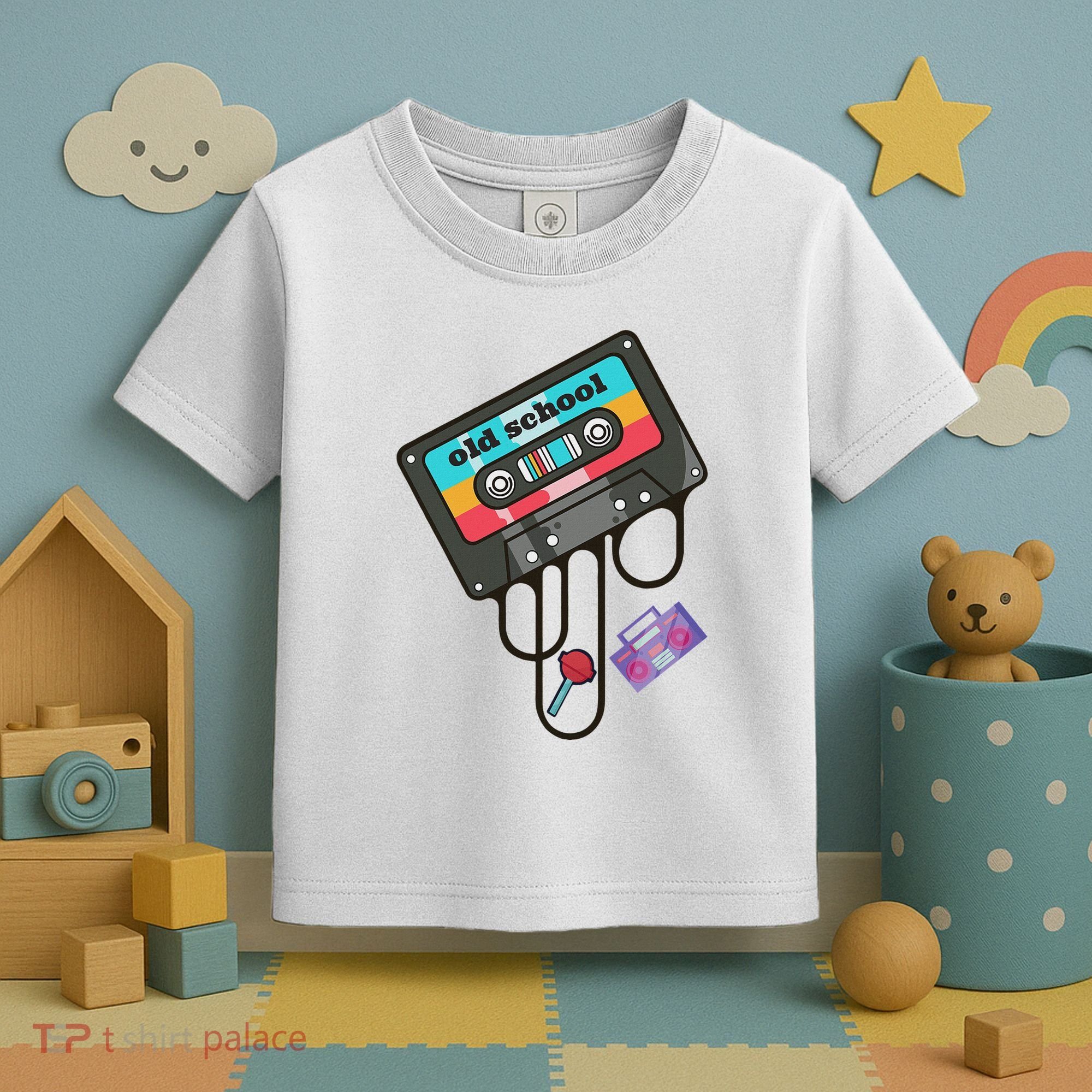 Old School Hip Hop Cassette Tape Retro 80s 90s Rap Mixtape Toddler T-Shirt