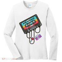 Old School Hip Hop Cassette Tape Retro 80s 90s Rap Mixtape Women's Long Sleeve Shirt thumb 0