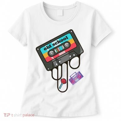 Old School Hip Hop Cassette Tape Retro 80s 90s Rap Mixtape Women's T-Shirt