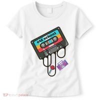 Old School Hip Hop Cassette Tape Retro 80s 90s Rap Mixtape Women's T-Shirt thumb 0