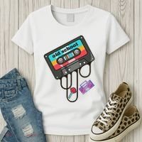 Old School Hip Hop Cassette Tape Retro 80s 90s Rap Mixtape Women's T-Shirt thumb 3