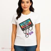 Old School Hip Hop Cassette Tape Retro 80s 90s Rap Mixtape Women's T-Shirt thumb 4