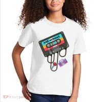 Old School Hip Hop Cassette Tape Retro 80s 90s Rap Mixtape Kids T-Shirt thumb 2