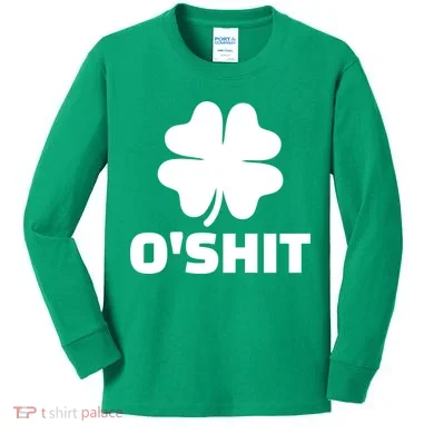 O'Shit Shamrock Kids Long Sleeve Shirt