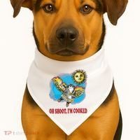 Oh Shoot Im Cooked USA-Made Doggie Bandana thumb 1