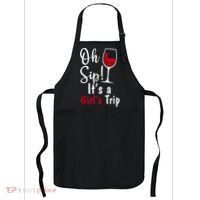 Oh Sip! It's A Girls Trip Funny Wine Party Apron thumb 0