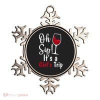 Oh Sip! It's A Girls Trip Funny Wine Party Ornament thumb 0