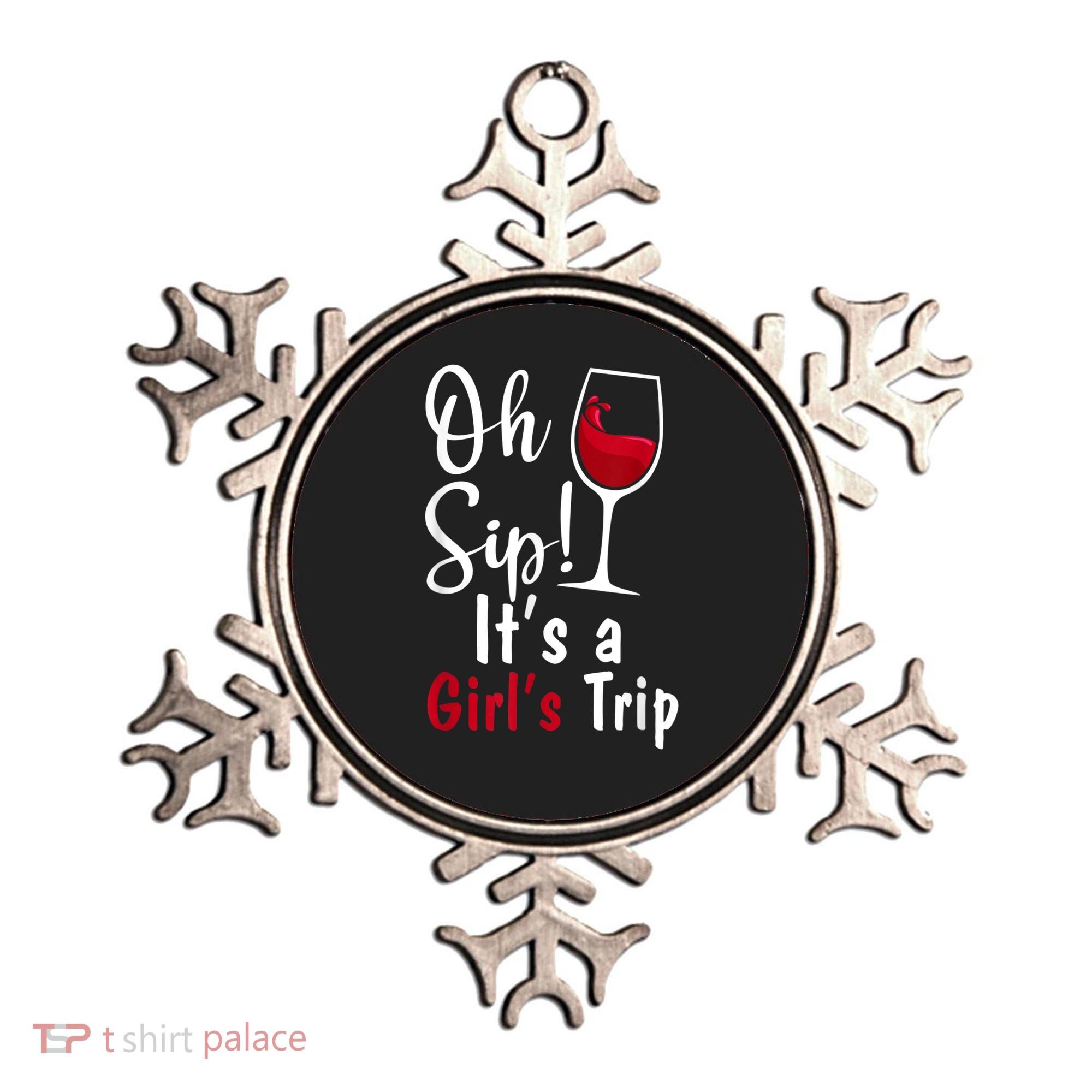 Oh Sip! It's A Girls Trip Funny Wine Party Ornament