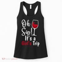 Oh Sip! It's A Girls Trip Funny Wine Party Women's Tank Top thumb 0