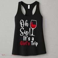 Oh Sip! It's A Girls Trip Funny Wine Party Women's Tank Top thumb 3