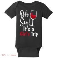 Oh Sip! It's A Girls Trip Funny Wine Party Baby Bodysuit thumb 0