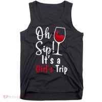 Oh Sip! It's A Girls Trip Funny Wine Party Tank Top thumb 0