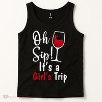 Oh Sip! It's A Girls Trip Funny Wine Party Tank Top thumb 2