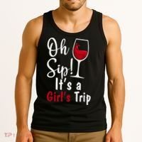 Oh Sip! It's A Girls Trip Funny Wine Party Tank Top thumb 3